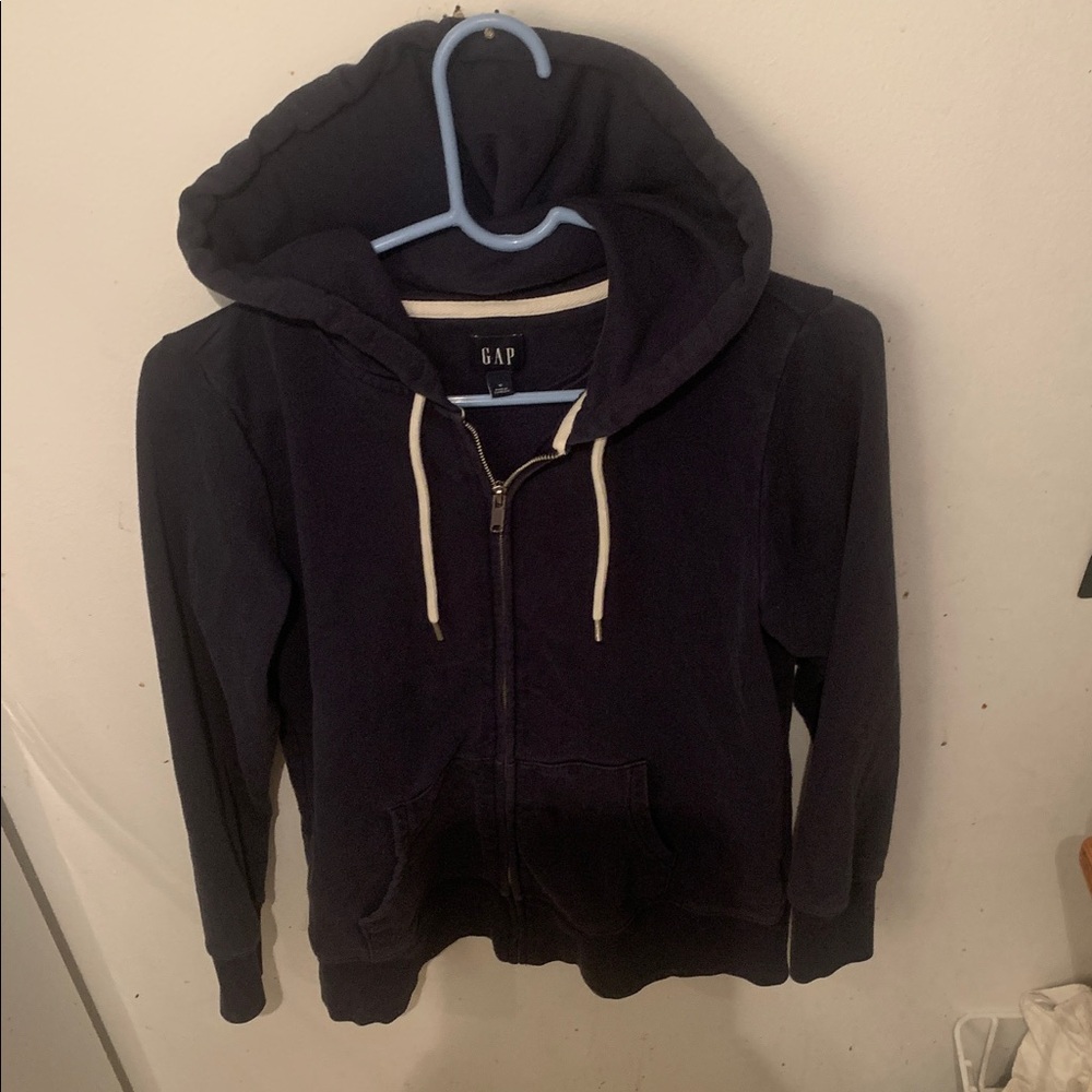 GAP Vintage Dark Blue Zip-Up Hoodie 77/23 Cotton Blend SZ Medium